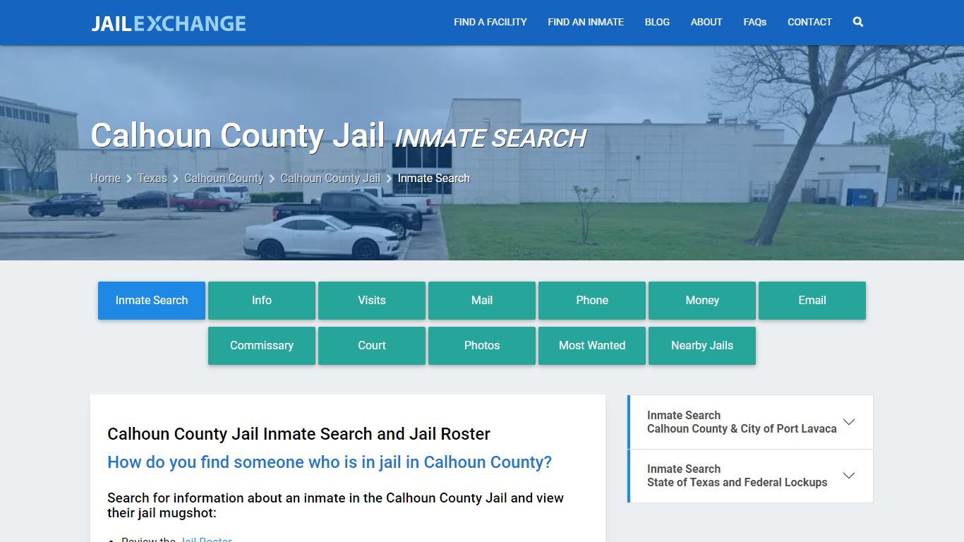 Inmate Search: Roster & Mugshots - Calhoun County Jail, TX